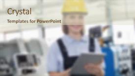  Presentation with manufacturing - Presentation theme consisting of industrial manufacturing blurred background concept background and a  colored foreground