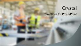  Presentation with manufacturing - Presentation design consisting of industrial manufacturing blurred background concept background and a  colored foreground