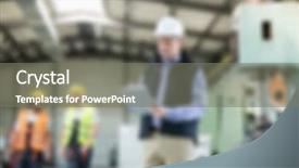  Presentation with manufacturing - Cool new theme with industrial manufacturing blurred background concept backdrop and a  colored foreground