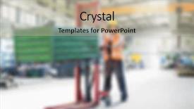  Presentation with manufacturing - Slide set with industrial manufacturing business blurred background background and a  colored foreground