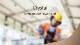  Presentation with manufacturing - Slide set having industrial manufacturing business blurred background background and a  colored foreground