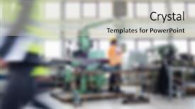  Presentation with manufacturing - Amazing presentation design having industrial manufacturing business blurred background backdrop and a  colored foreground