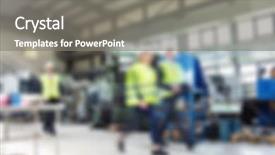  Presentation with manufacturing - Presentation design with industrial manufacturing business blurred background background and a gray colored foreground
