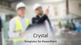  Presentation with manufacturing - Amazing slide set having industrial manufacturing business blurred background backdrop and a light gray colored foreground