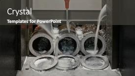  Presentation with milling machine - Cool new presentation theme with industrial-metal-cutting-milling-machine backdrop and a dark gray colored foreground