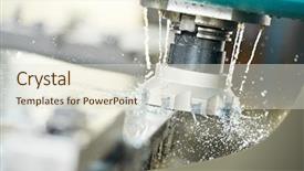  Presentation with manufacturing process - Slide deck having industrial metal machining cutting process background and a lemonade colored foreground