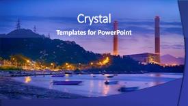  Presentation with power industry - Presentation theme having oil field pipe line - night of petrochemical industry power background and a cobalt blue colored foreground