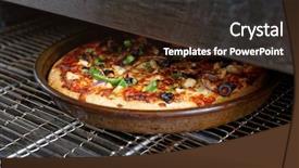  Presentation with food industrial - Slide deck enhanced with industrial oven fast food background and a wine colored foreground