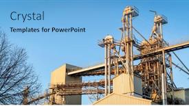  Presentation with blue flow - Colorful presentation theme enhanced with industrial-panorama-abstract-top backdrop and a light blue colored foreground