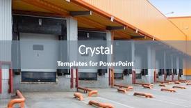  Presentation with industrial park - Cool new presentation theme with industrial park - gate to load goods backdrop and a gray colored foreground
