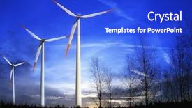  Presentation with wind - Slide set having industrial park - power from wind background and a cobalt blue colored foreground