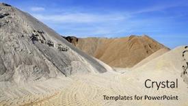  Presentation with industrial park - PPT layouts featuring industrial park - sand quarry mounds of varied background and a soft green colored foreground