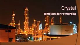  Presentation with water tank - Audience pleasing theme consisting of industrial pipes - closeup of petrochemical oil refinery backdrop and a wine colored foreground