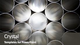  Presentation with steel pipe - Cool new slides with industrial pipes as a pattern backdrop and a gray colored foreground