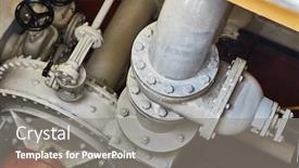  Presentation with pipes - Slide deck consisting of industrial-pipes-of-a-pumping background and a gray colored foreground