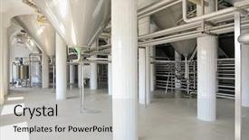  Presentation with water purification - Cool new presentation with industrial plant workshop interior with water purification equipment backdrop and a light gray colored foreground