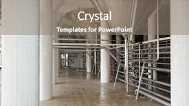  Presentation with water purification - Presentation theme enhanced with industrial plant workshop interior with water purification equipment background and a gray colored foreground