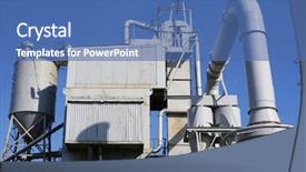  Presentation with industrial - Colorful PPT layouts enhanced with industrial plant backdrop and a  colored foreground