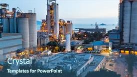  Presentation with industrial - Colorful slide deck enhanced with industrial plants backdrop and a ocean colored foreground