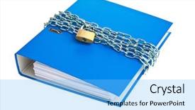  Presentation with data privacy - Colorful PPT layouts enhanced with industrial policy - file folder with chain backdrop and a light blue colored foreground
