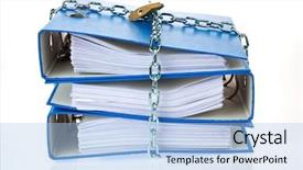  Presentation with data privacy - Amazing PPT layouts having industrial policy - file folder with chain backdrop and a light blue colored foreground