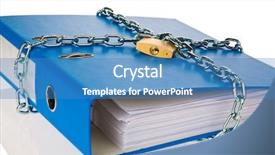  Presentation with data privacy - Slides consisting of industrial policy - file folder with chain background and a teal colored foreground