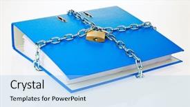  Presentation with data privacy - Presentation consisting of industrial policy - filing with chain and padlock background and a  colored foreground