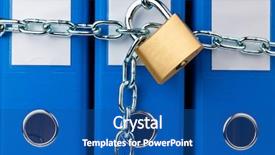  Presentation with data privacy - Audience pleasing slide deck consisting of industrial policy - filing with chain and padlock backdrop and a ocean colored foreground