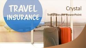 Presentation with airport - Colorful presentation design enhanced with industrial policy - travel insurance concept suitcases backdrop and a cream colored foreground