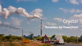  Presentation with coal - PPT theme enhanced with industrial-pollution-at-the-coal background and a gray colored foreground