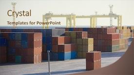  Presentation with sea port - Cool new presentation theme with industrial port in novorossiysk russia backdrop and a soft green colored foreground