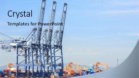  Presentation with grain railway freight transport - Slide deck consisting of industrial port using as freight background and a  colored foreground