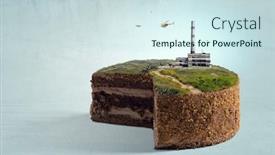  Presentation with power plant industrial - Amazing slide set having industrial-power-plant-with-smokestack backdrop and a sky blue colored foreground