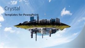  Presentation with power plant industrial - PPT layouts enhanced with industrial-power-plant-with-smokestack background and a light blue colored foreground