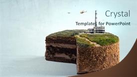  Presentation with industrial power - PPT theme having industrial-power-plant-with-smokestack background and a cool aqua colored foreground