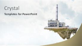  Presentation with industrial power - Audience pleasing presentation theme consisting of industrial-power-plant-with-smokestack backdrop and a white colored foreground