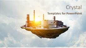  Presentation with power plant industrial - PPT layouts with industrial-power-plant-with-smokestack background and a cream colored foreground