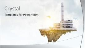  Presentation with power plant industrial - Audience pleasing slide set consisting of industrial-power-plant-with-smokestack backdrop and a white colored foreground