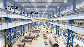  Presentation with radio workshop - Amazing slide set having industrial production - interior of workshop backdrop and a seafoam green colored foreground