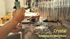  Presentation with manufacturing - Slides enhanced with industrial products - product manufacturing assembly background and a tawny brown colored foreground