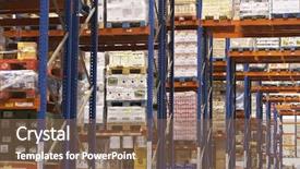 Presentation with merchandise - Amazing presentation theme having industrial products - view of shelves in warehouse backdrop and a violet colored foreground