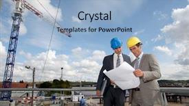  Presentation with architects - Beautiful theme featuring industrial projects - architects on construction site backdrop and a light blue colored foreground