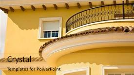  Presentation with sky blue - PPT layouts featuring industrial property - house against blue sky background and a  colored foreground