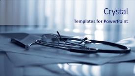  Presentation with pulse - PPT theme with industrial pulse - glasses and stethoscope background and a  colored foreground