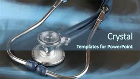  Presentation with x ray equipment for medical - Slide set featuring industrial pulse - medical stethoscope on an x-ray background and a ocean colored foreground