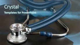  Presentation with pulse - Theme with industrial pulse - medical stethoscope on an x-ray background and a ocean colored foreground