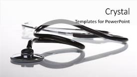  Presentation with multiple reflection of mirrors - PPT theme featuring industrial pulse - stethoscope on white with reflection background and a white colored foreground