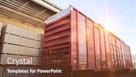  Presentation with lumber - Beautiful PPT theme featuring industrial-railway-carriage-transporting-lumber backdrop and a tawny brown colored foreground