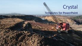  Presentation with excavator - Beautiful slide deck featuring industrial red excavator working backdrop and a light blue colored foreground