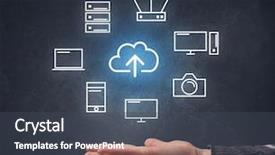  Presentation with cloud computing - Presentation with industrial relations - cloud and computing related icons background and a dark gray colored foreground
